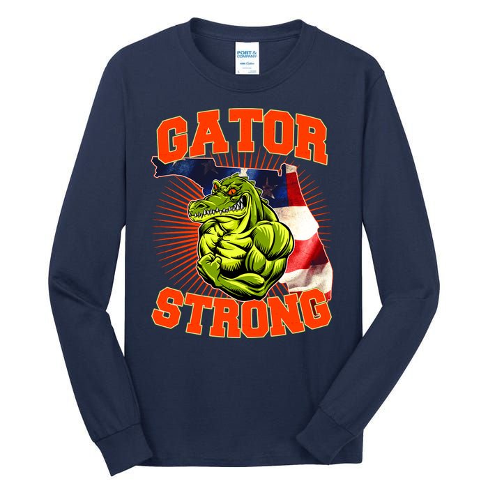 Florida State Gator Strong USA Flag Tall Long Sleeve T-Shirt