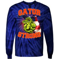 Florida State Gator Strong USA Flag Tie-Dye Long Sleeve Shirt