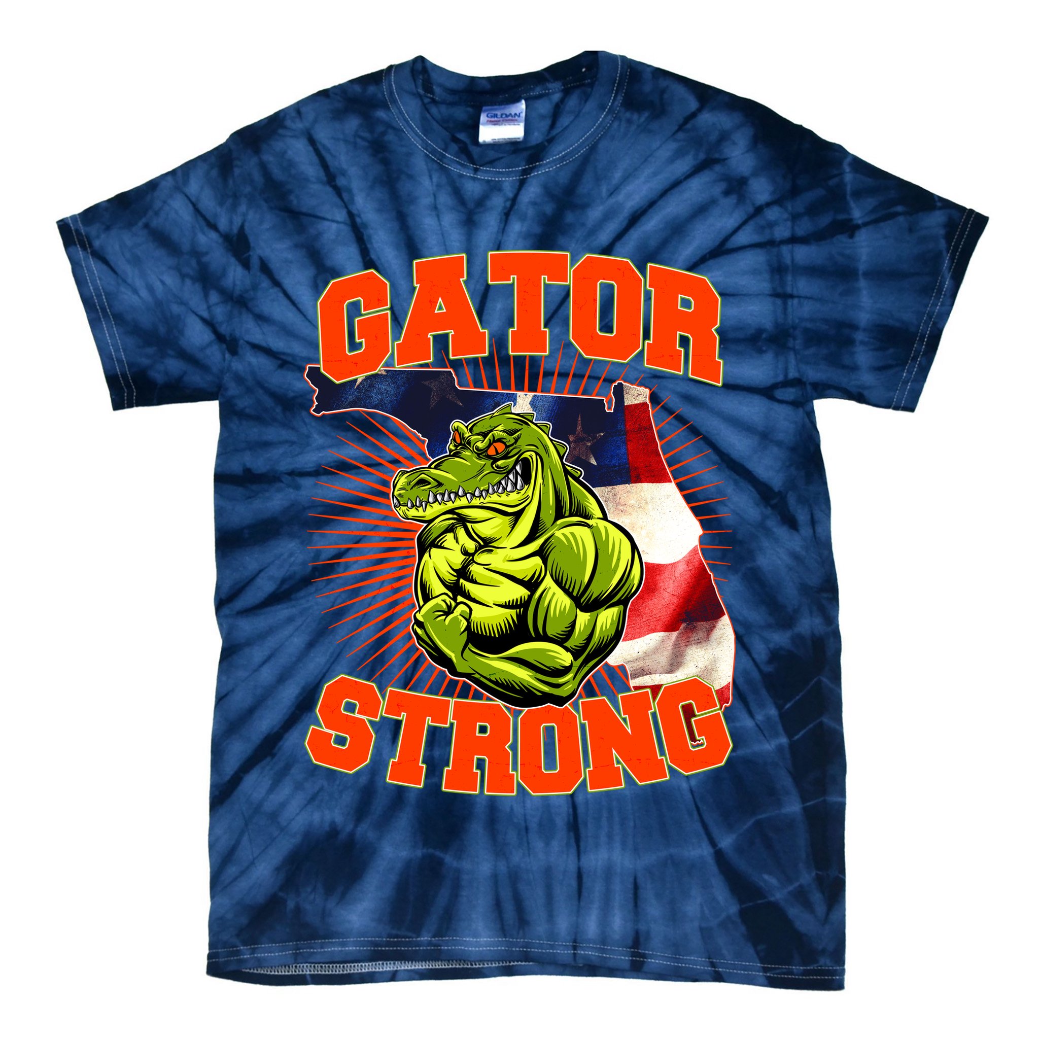 Florida State Gator Strong USA Flag Tie-Dye T-Shirt