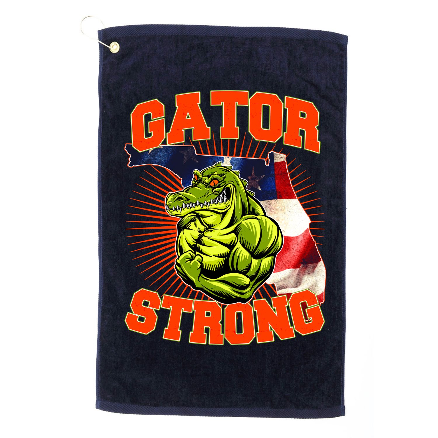 Florida State Gator Strong USA Flag Golf Towel