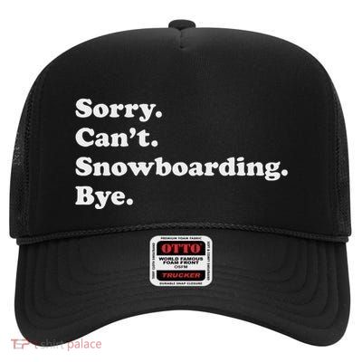 Funny Snowboarding Gift For Women Or High Crown Mesh Back Trucker Hat