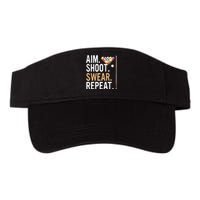 Funny Sports Game Aim Shoot Swear Repeat Pool Billiard Gift Valucap Bio-Washed Visor