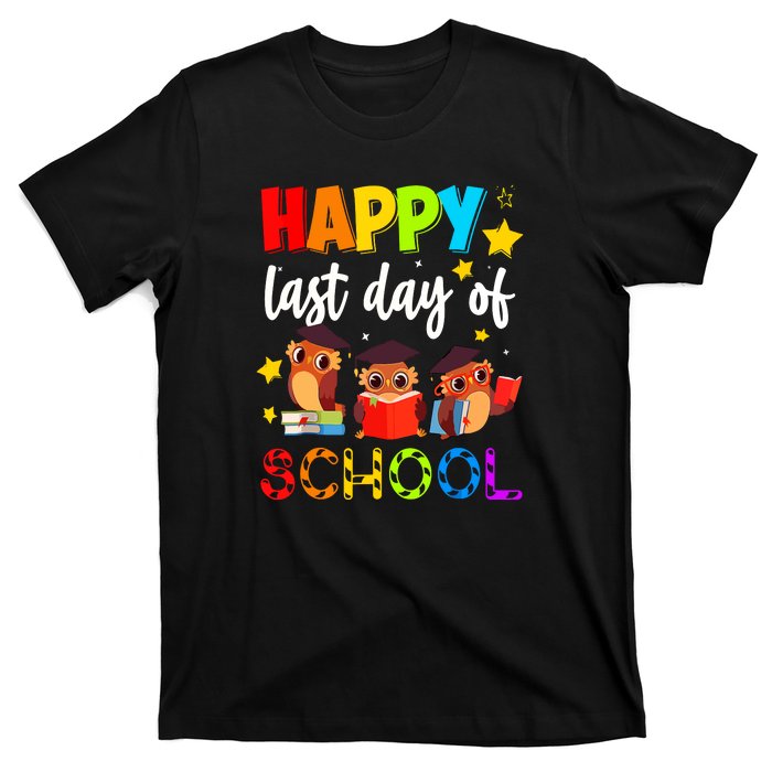 Funny School Gift Cute Owl Last Day Of School Teacher T-Shirt