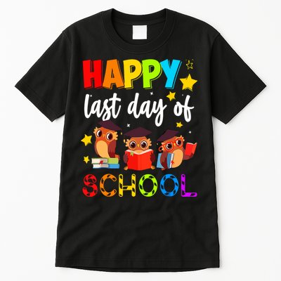 Funny School Gift Cute Owl Last Day Of School Teacher Tall T-Shirt