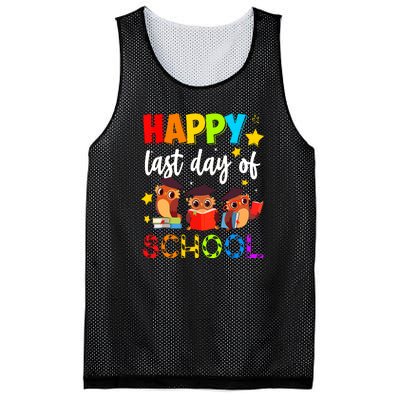 Funny School Gift Cute Owl Last Day Of School Teacher Mesh Reversible Basketball Jersey Tank