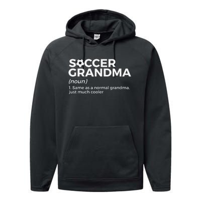 Funny Soccer Grandma Definition player soccer Performance Fleece Hoodie