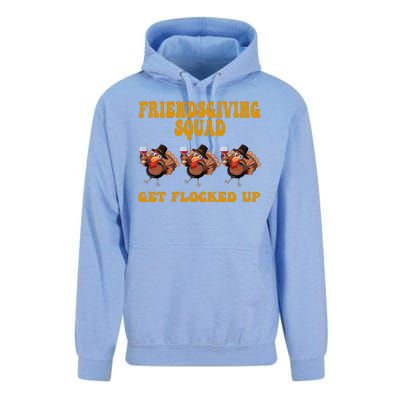 Friendsgiving Squad Get Flocked Up Funny Thanksgiving Unisex Surf Hoodie