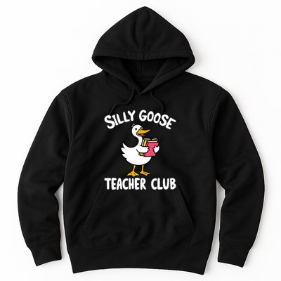 Funny Silly Goose Teacher Club Animal Lover Groovy Teacher Hoodie