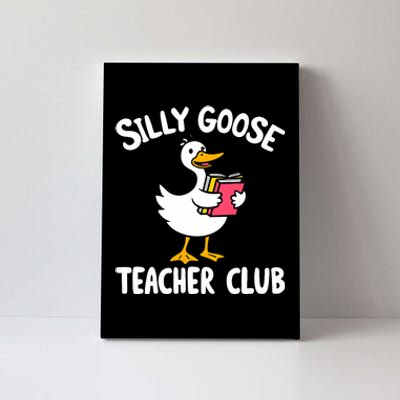 Funny Silly Goose Teacher Club Animal Lover Groovy Teacher Canvas