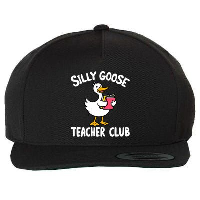 Funny Silly Goose Teacher Club Animal Lover Groovy Teacher Wool Snapback Cap