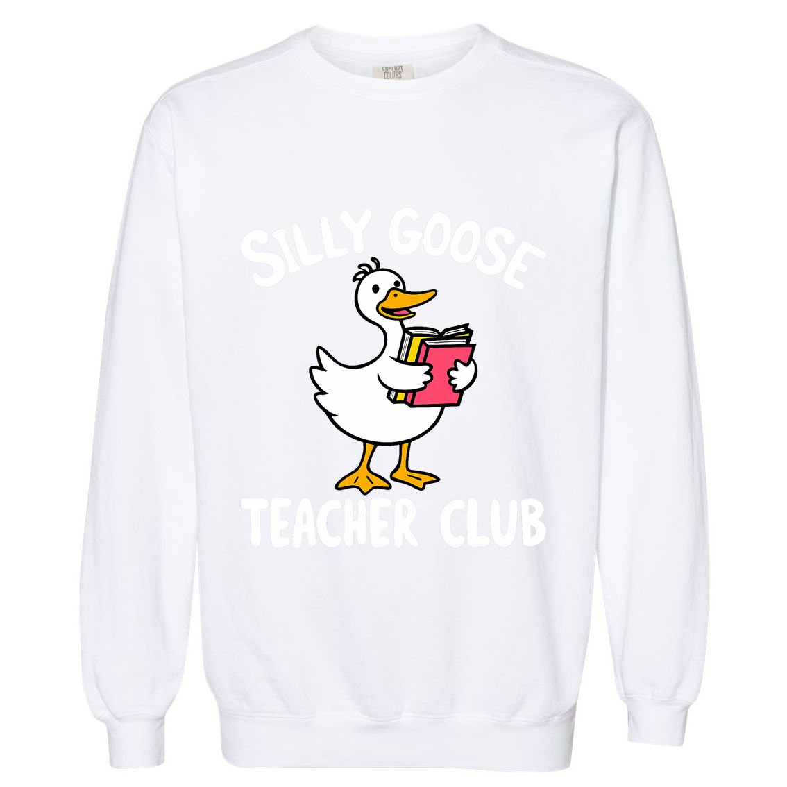 Funny Silly Goose Teacher Club Animal Lover Groovy Teacher Garment-Dyed Sweatshirt