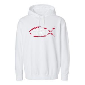 Fish Symbol Gift Christian Gift Make America Pray Again Gift Garment-Dyed Fleece Hoodie