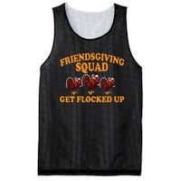 Friendsgiving Squad Get Flocked Up Turkey Thanksgiving Fall Mesh Reversible Basketball Jersey Tank