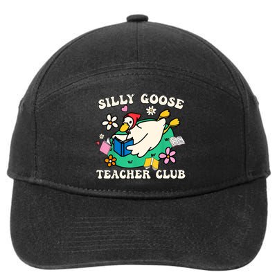 Funny Silly Goose Teacher Club Animal Lover Groovy 7-Panel Snapback Hat