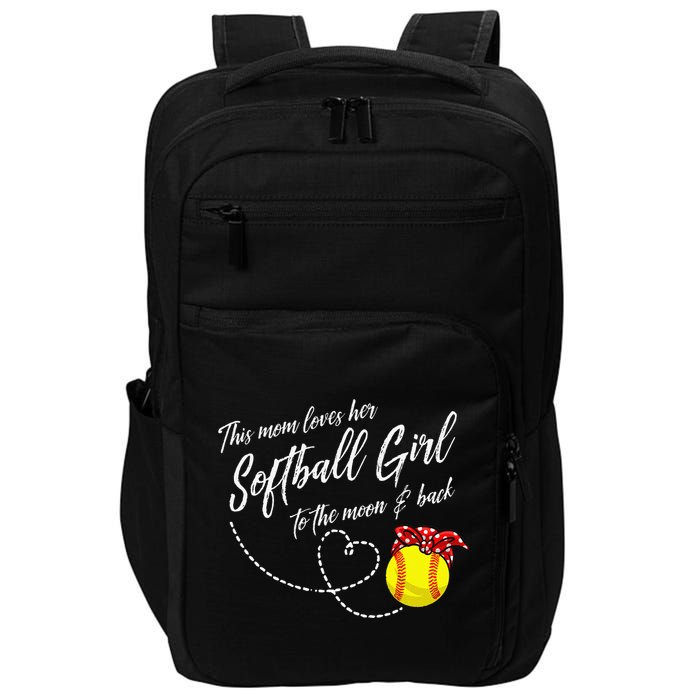 Funny Softball Gift Mom  Pitcher Catcher Impact Tech Backpack