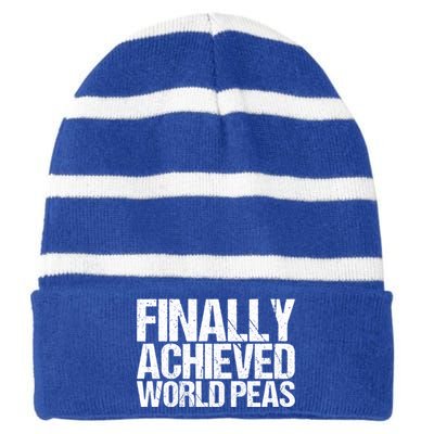 Funny Saying Gift Striped Beanie with Solid Band