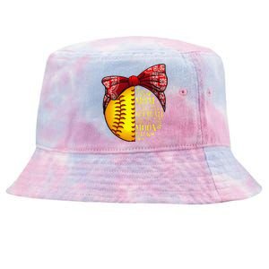 Funny Softball Gift Mom Women Pitcher Catcher Lovers Tie-Dyed Bucket Hat