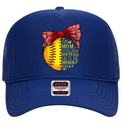 Funny Softball Gift Mom Women Pitcher Catcher Lovers High Crown Mesh Back Trucker Hat