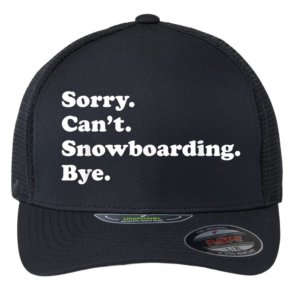 Funny Snowboarding Gift Flexfit Unipanel Trucker Cap