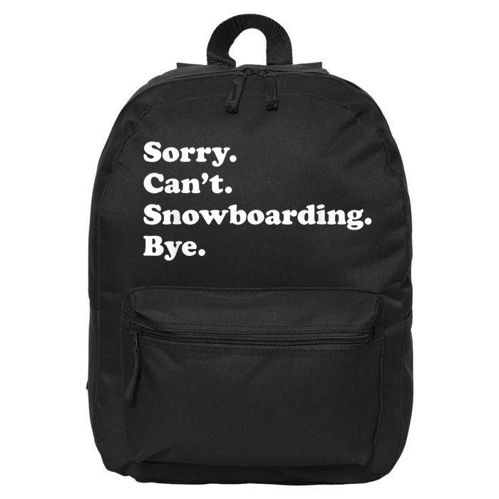 Funny Snowboarding Gift 16 in Basic Backpack