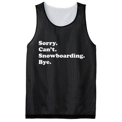 Funny Snowboarding Gift Mesh Reversible Basketball Jersey Tank