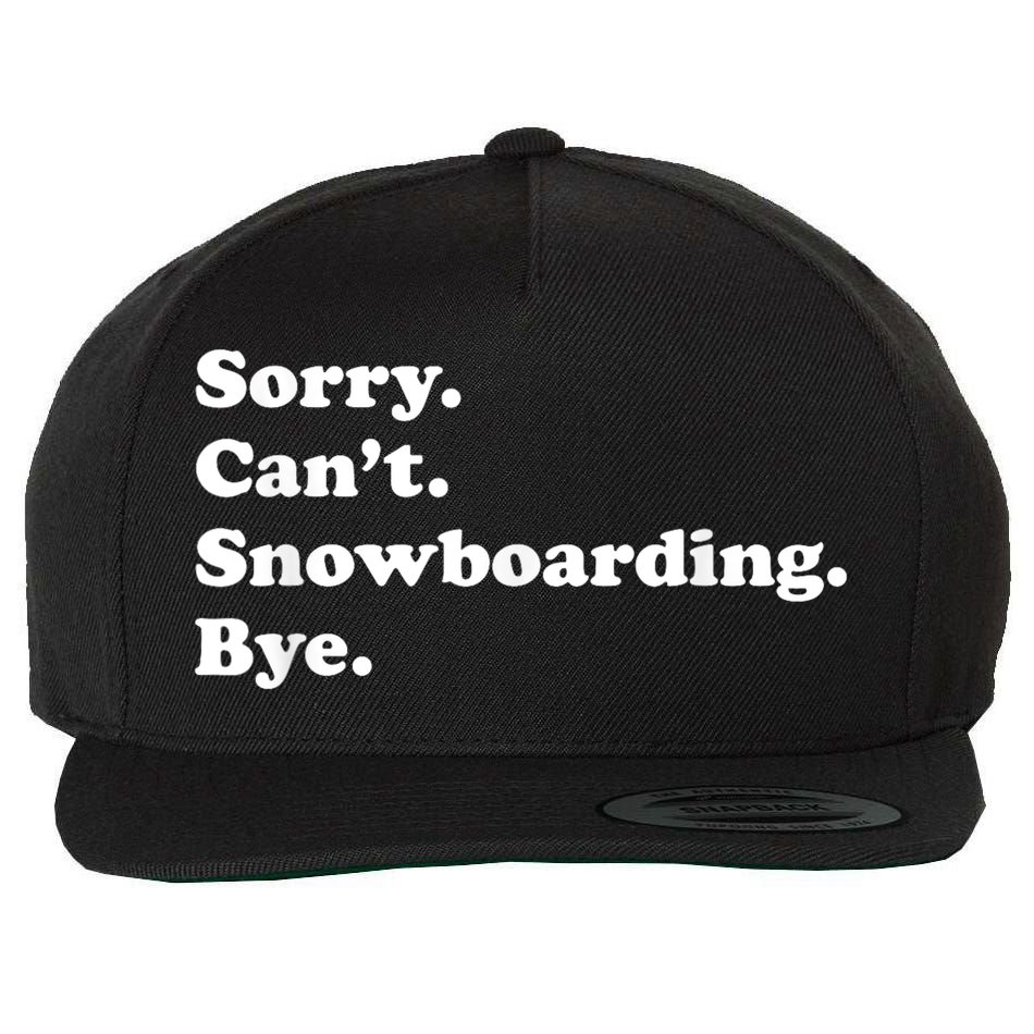 Funny Snowboarding Gift Wool Snapback Cap