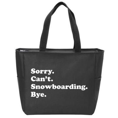 Funny Snowboarding Gift Zip Tote Bag