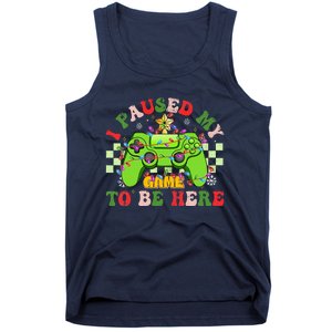 Funny Sarcastic Gamer I Paused My Game To Be Here Christmas Tank Top