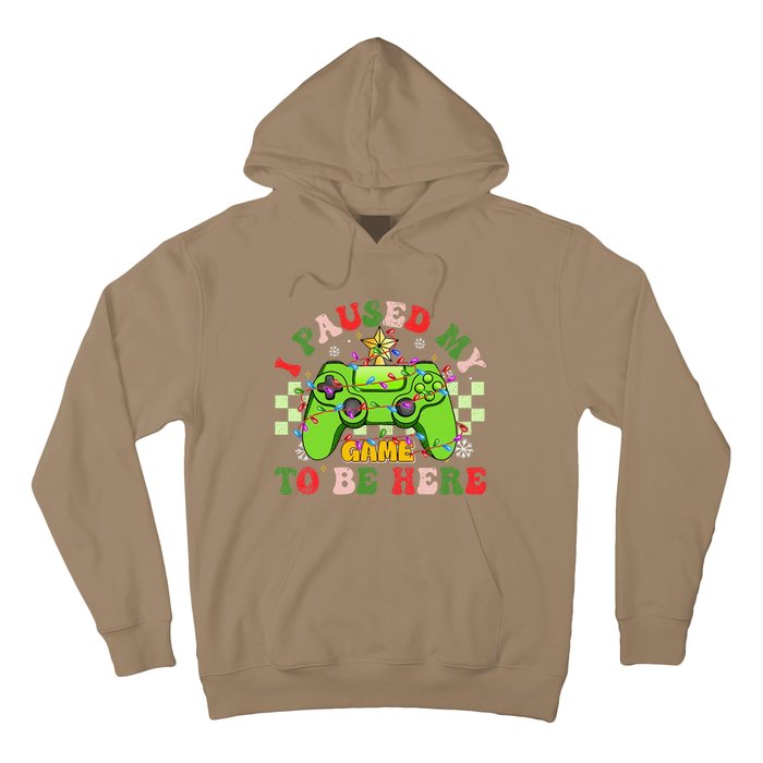 Funny Sarcastic Gamer I Paused My Game To Be Here Christmas Hoodie