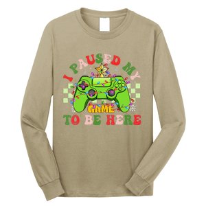 Funny Sarcastic Gamer I Paused My Game To Be Here Christmas Long Sleeve Shirt