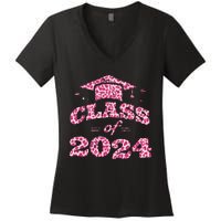 Funny Senior Graduation Gift Class Of 2024 Senior Girl Women's V-Neck T-Shirt