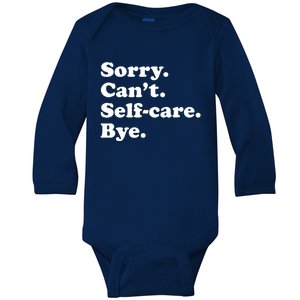 Funny Selfcare Gift For Women Boy Or Girl Baby Long Sleeve Bodysuit