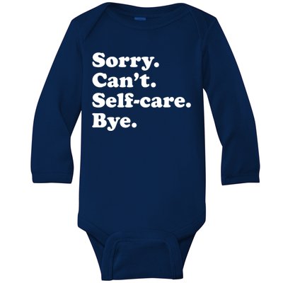 Funny Selfcare Gift For Women Boy Or Girl Baby Long Sleeve Bodysuit