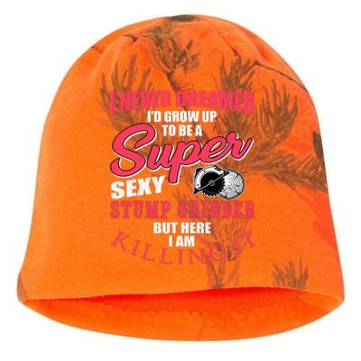 Funny Stump Grinder Quote For Arborist And Logger Kati - Camo Knit Beanie