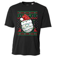 Funny Santa Golf Ugly Christmas Golfing Cooling Performance Crew T-Shirt