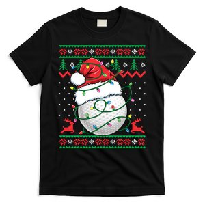 Funny Santa Golf Ugly Christmas Golfing T-Shirt