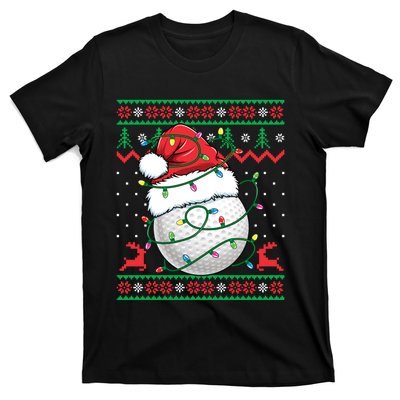 Funny Santa Golf Ugly Christmas Golfing T-Shirt