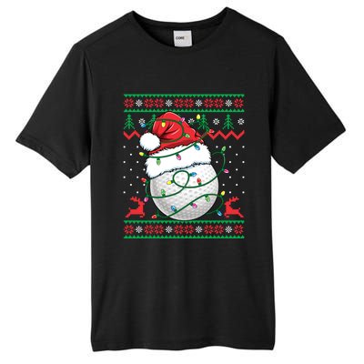 Funny Santa Golf Ugly Christmas Golfing Tall Fusion ChromaSoft Performance T-Shirt