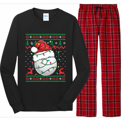 Funny Santa Golf Ugly Christmas Golfing Long Sleeve Pajama Set