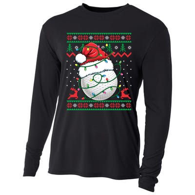 Funny Santa Golf Ugly Christmas Golfing Cooling Performance Long Sleeve Crew