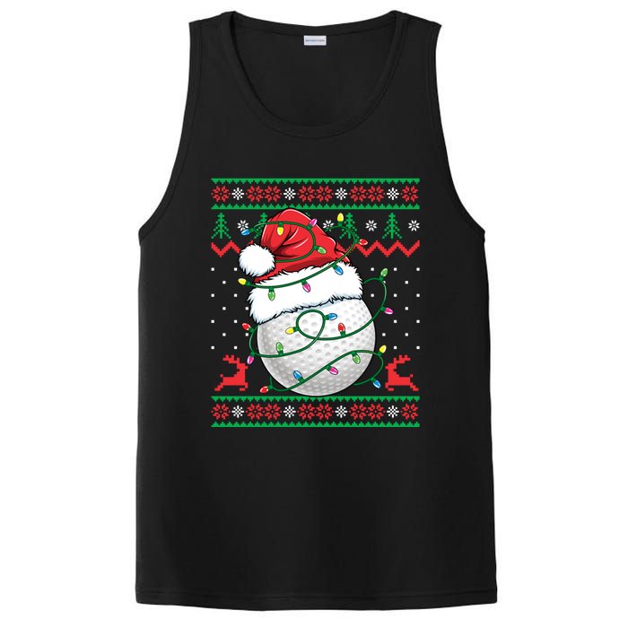 Funny Santa Golf Ugly Christmas Golfing PosiCharge Competitor Tank