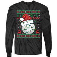 Funny Santa Golf Ugly Christmas Golfing Tie-Dye Long Sleeve Shirt