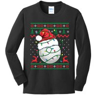 Funny Santa Golf Ugly Christmas Golfing Kids Long Sleeve Shirt