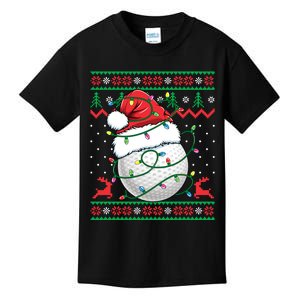 Funny Santa Golf Ugly Christmas Golfing Kids T-Shirt