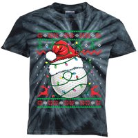 Funny Santa Golf Ugly Christmas Golfing Kids Tie-Dye T-Shirt