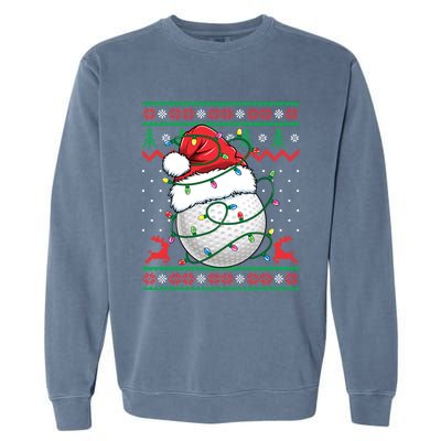 Funny Santa Golf Ugly Christmas Golfing Garment-Dyed Sweatshirt