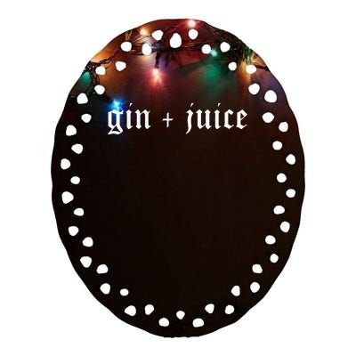 Fo Shizzle Gin + Juice Ceramic Oval Ornament