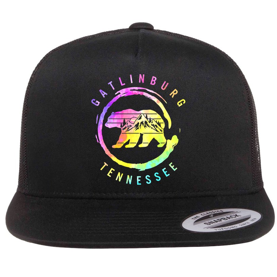 Funny Saying Gatlinburg Bear Tennessee Flat Bill Trucker Hat