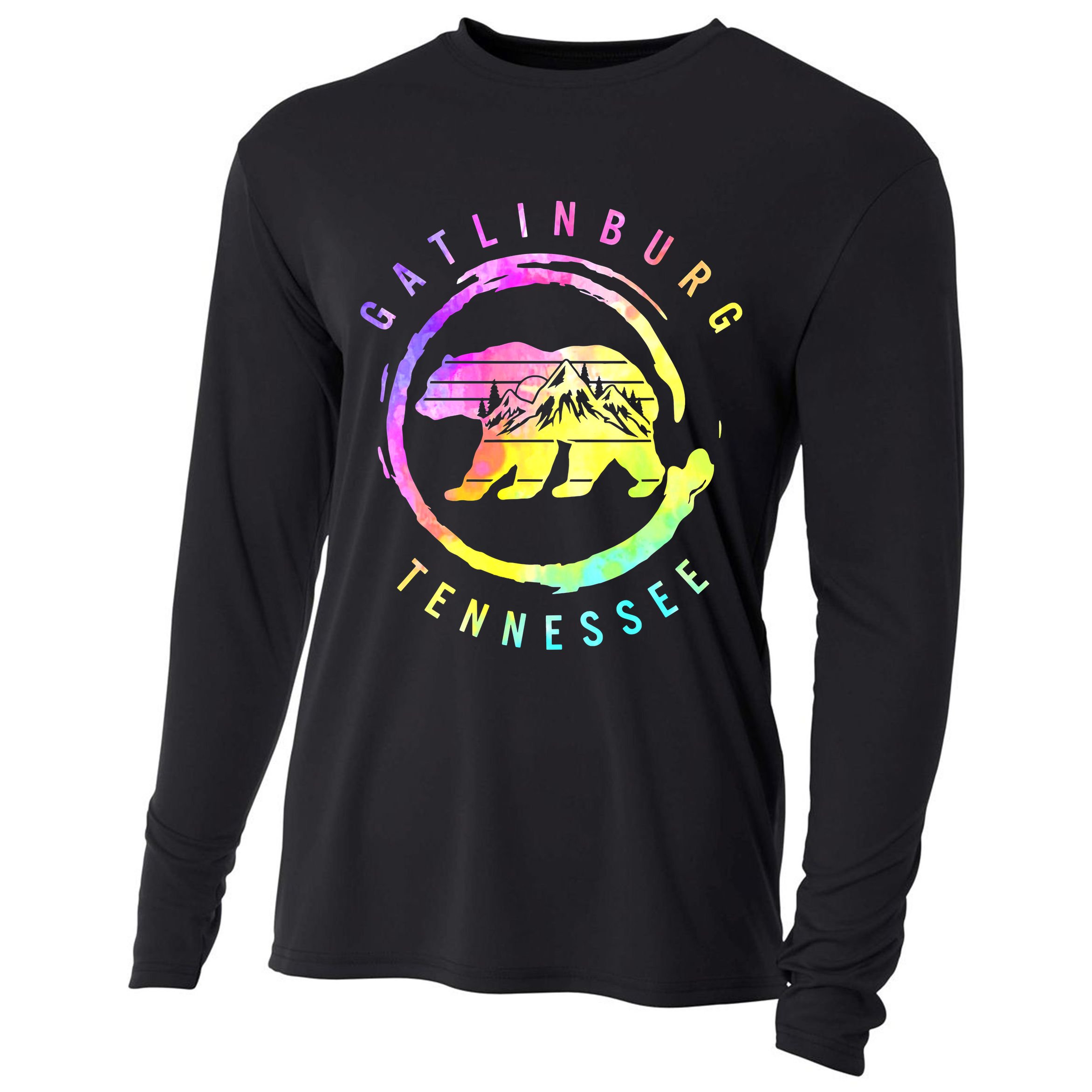 Funny Saying Gatlinburg Bear Tennessee Cooling Performance Long Sleeve Crew