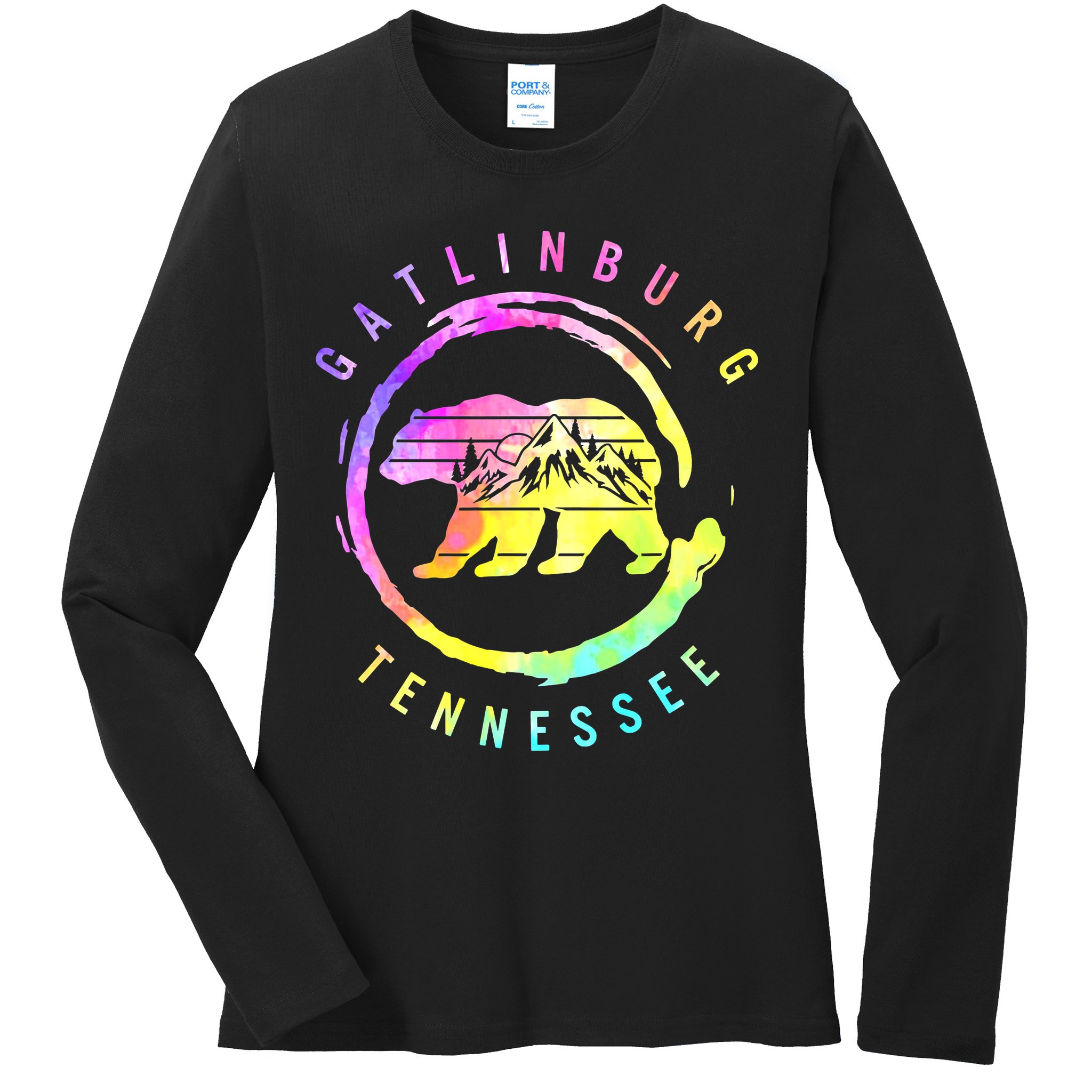 Funny Saying Gatlinburg Bear Tennessee Ladies Long Sleeve Shirt